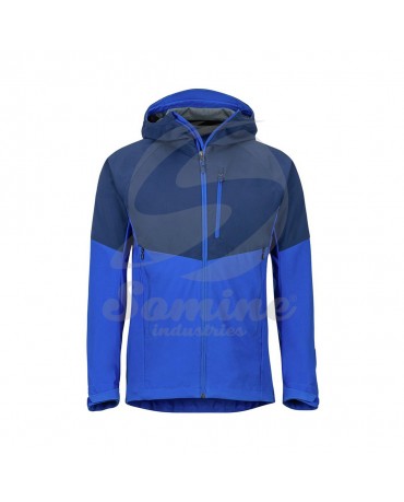 ST-7701 Blue Hooded Design Soft Shell Jacket