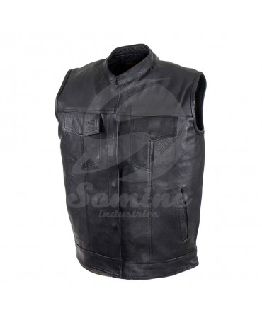 ST-5303 Black Men Leather Vest