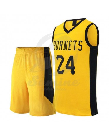 ST-4204 Yellow and Black Basketball Uniform