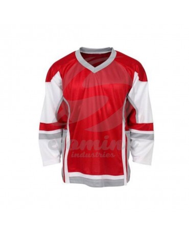 Red and White Ice Hockey Uniform